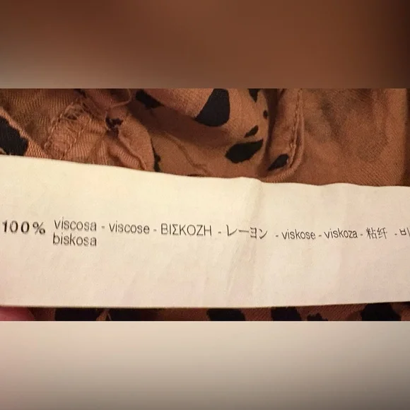 ZARA Animal Print Ruffle Blouse Blush Long Sleeve Button-Up Sz Small - Picture 9 of 13